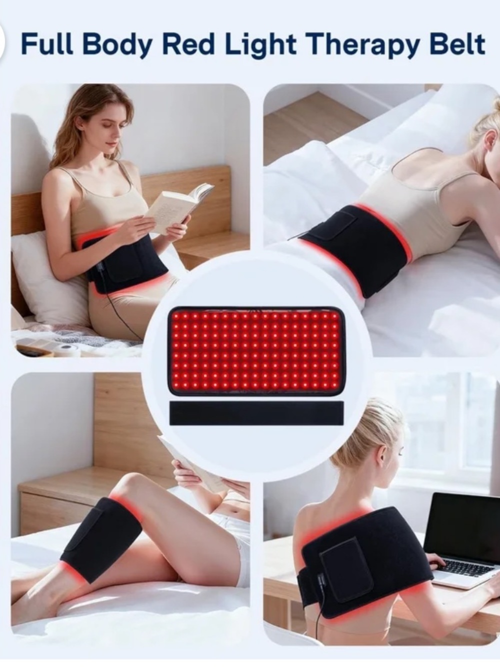 660nm 850nm Near Infrared Red Light Therapy 120 LED Wrap Pad Belt Pain Relief